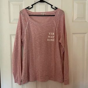 PJ Salvage “Yes Way Rosé” Long Sleeve Lounge Shirt